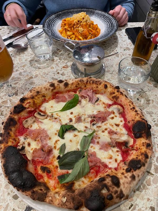 Pizza prosciutto e funghi